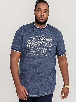 D555 Roseland Fine Stripe Venice Beach Printed T-Shirt - Navy Stripe, Navy Stripe, Size 2Xl, Men