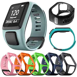 1 pcs Smart Watch Band Compatible with TomTom Adventurer/Runner 3/Spark 3/Golfer 2 Dual-Colors Replacement Silicone Wrist Strap Band For TomTom Runner 2 Lightinthebox
