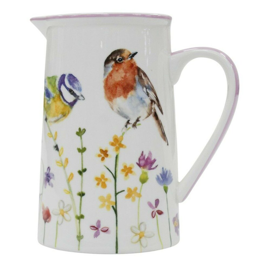 Leonardo Collection Fine China 600ml Jug Garden Birds Design Tea Milk Coffee Jug