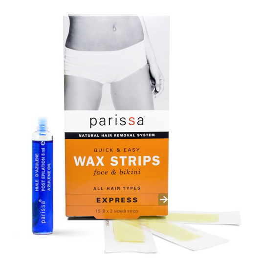 Parissa Wax Strips Face & Bikini, Hair Removal Waxing Kit for Women with Smaller Wax Strips for the Face & Bikini, 16 Strips & Aftercare oil