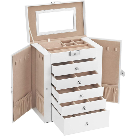 SONGMICS Large Jewellery Box, 6-Tier Jewellery Cas