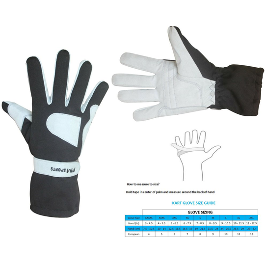(Black, L / 10) Go Kart Karting Racing Gloves - OMARA AND POLYESTER for Better Grip All Sizes