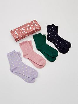 Pieces Pcasura Christmas Socks Box 4-Pack - Red