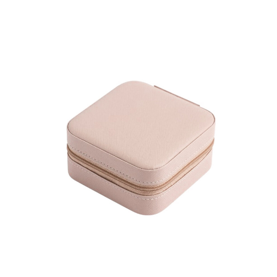 (Pink) Jewellery Box Organizer Travel Leather StorageCase