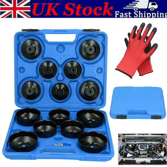 16Pc Cup Type Oil Filter Wrench Tool Set Removal Socket Kit Oil Change