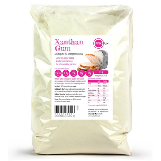 PINK SUN Xanthan Gum 250g Gluten Free Bread Making Baking and Thickening - Extra Fine Also Available 500g and 1kg
