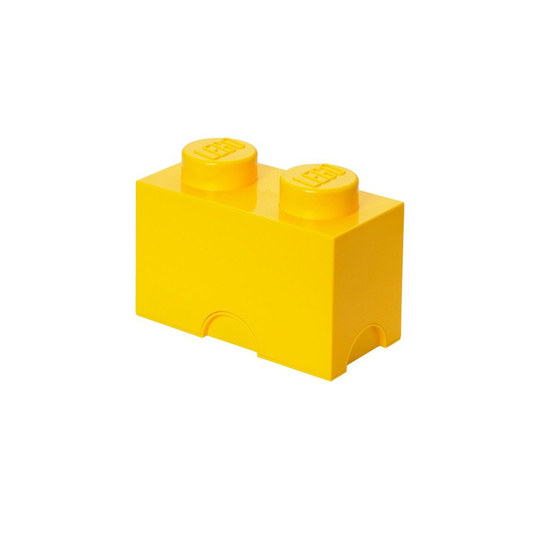 LEGO Brick 2 Knobs Stackable Storage Box, Bright Yellow, 2.6 Litre