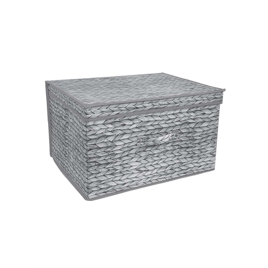 (Weave Grey ) The Magic Toy Shop Large Collapsible Storage Box Folding Jumbo Storage Chest Kids Room Toy Box