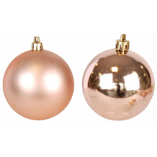 Copper Baubles Box of 16 small Christmas Matt & Shiny Size 4cm