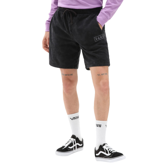 (XL, Black) Vans Mens Easy Wash Casual Gym Sports Casual Fleece Sweat Shorts - Black