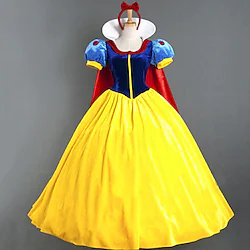 Snow White Princess Masquerade Women's Movie Cosplay Princess Vacation Dress Yellow Dress Cloak Carnival Masquerade Polyster Cotton Lightinthebox