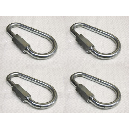 X4 6MM Zinc Plated Pear Shaped Quick Link - Repair Secure Attach Rope