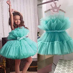 Fairytale Princess Flower Girl Dress Tulle Dresses Girls' Movie Cosplay Cosplay Halloween White Rosy Pink Fuchsia Dress Halloween Carnival Masquerade Polyester Lightinthebox