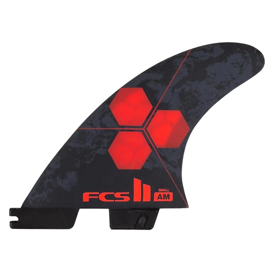 FCS II AM PC Small Thruster Surfboard Fins - Red