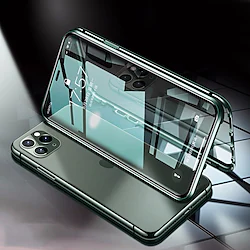 Phone Case For Apple Magnetic Adsorption iPhone 14 Pro Max 13 12 11 Pro Max Mini X XR XS 8 7 Plus Full Body Protective Double Sided Anti-Scratch Transparent Tempered Glass Metal Lightinthebox