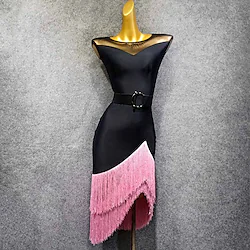 Latin Dance Dress Tassel Women's Performance Sleeveless Tulle Lightinthebox
