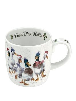 Royal Worcester Wrendale Duck The Halls Christmas Mug
