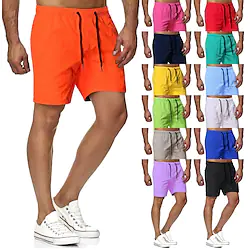 Men's Swim Shorts Swim Trunks Board Shorts Hawaiian Beach Shorts Drawstring Elastic Waist Print Solid Colorful Quick Dry Outdoor Daily Beach Grass Green Black Micro-elastic Lightinthebox
