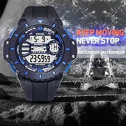 SMAEL 1519 New Sports Mens Fashion Casual MultiFunctional LED Large Dial Student Electronic Alarm Clock Watch Relogio Masculino Lightinthebox