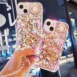 Phone Case For Apple Classic Series iPhone 14 Pro Max iPhone 14 Pro iPhone 14 Plus iPhone 14 iPhone 13 Pro Max 12 11 SE 2022 X XR XS Max 8 7 Bumper Frame Rhinestone Full Body Protective Crystal Lightinthebox