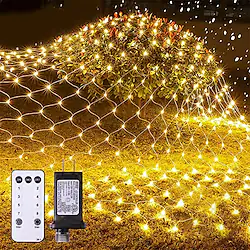 Net Lights Outdoor Christmas Decorations 9 Colors 8 Modes Remote Control Waterproof Connectable 6m x 4m / 3m x 2m/ 1.5M x 1.5M for Outdoor Garden Party Decor (Purple Red) 672/192/96LEDs 31V Lightinthebox