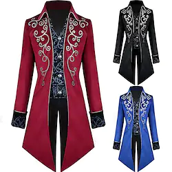 Plague Doctor Punk Gothic Victorian Steampunk 17th Century Winter Coat Frock Coat Trench Coat Outerwear Men's Costume Vintage Cosplay Party Long Sleeve Coat Halloween Lightinthebox