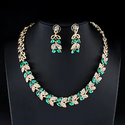Hoop Earrings One-piece Suit Rhinestone Glass 1 Necklace Earrings Women's Stylish Simple Basic Classic Drop Pear Jewelry Set For Party Wedding Engagement / Bridal Jewelry Sets Lightinthebox
