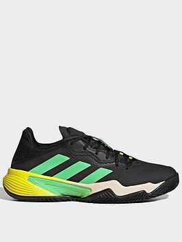 adidas Barricade Tennis Shoes - White/Green, White/Green, Size 6, Men