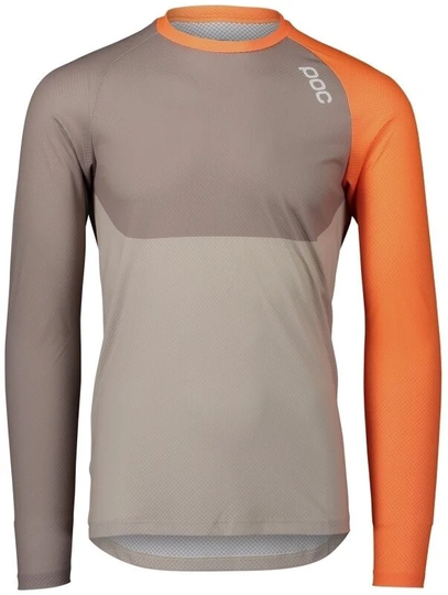 POC MTB Pure LS Jersey Zink Orange/Moonstone Grey/LT Sandstone Beige S