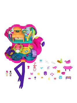 Polly Pocket Flamingo Party Playset With Micro Dolls And Accessories