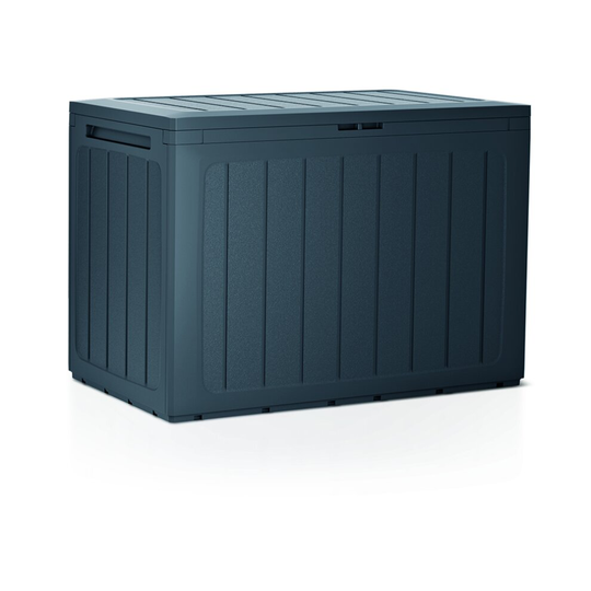 (190L, Anthracite) Outdoor Plastic Storage Box Chest Lid Container