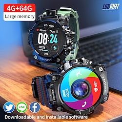 LOKMAT APPLLP 6 Smart Watch 1.6 inch 4G Call GPS 5MP 90°Flip Camera TFT Screen Smartwatch Bluetooth Fitness Tracker Compatible with Android iOS Men Hands-Free Calls Media Control Lightinthebox