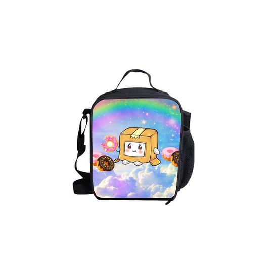 (Pink, Meal Bag) Lankybox Backpack 3d Printing Casual School Bags For Teenage Girls Pencil Boxes