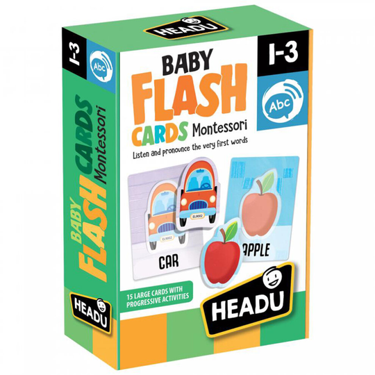 Headu Baby Flash Cards Montessori - Help Kids Learn Their First Words
