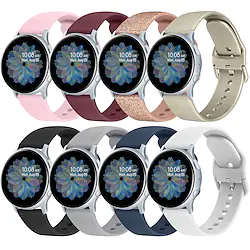 [8PCS] Smart Watch Band for Samsung Galaxy Watch 4 Classic Watch 3 Active 2 44mm 42mm 41mm 40mm, 20mm Watch Band Silicone Smartwatch Strap Elastic Breathable Sport Band Replacement Wristband Lightinthebox