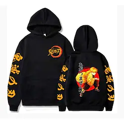 Inspired by Demon Slayer Agatsuma Zenitsu Hoodie Cartoon Manga Anime Harajuku Graphic Kawaii Hoodie For Men's Women's Unisex Adults' Hot Stamping 100% Polyester Lightinthebox