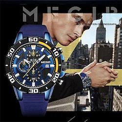 MEGIR Men's Watches Top Brand Luxury Quartz Chronograph Sport Mens Silica Gel Business Wristwatches Lightinthebox