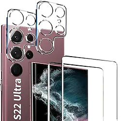 2-2 Pack Samsung Galaxy S22 Ultra Plus S21 FE S20 S10 Note 20 Ultra 10 Plus Screen Protector 9H Tempered Glass Ultrasonic Fingerprint Support 3D Curved HD Clear Scratch Resistant Lightinthebox
