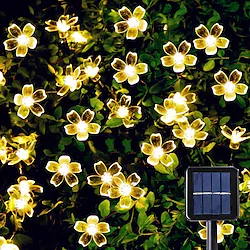1/2pcs Solar Flower String Lights Outdoor 6.5m 30LEDs Cherry Blossoms Fairy Lights Waterpoof 8 Modes for Garden Patio Spring Decoration Yard Lawn Christmas Tree Holiday Party Warm White Colorful White Lightinthebox