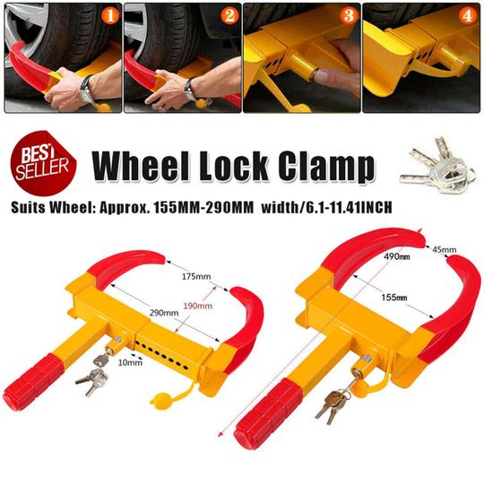 Heavy Duty Wheel Clamp Lock Car Caravan Motorhome Anti-theft Locking