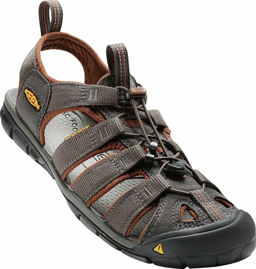 Keen Mens Outdoor Shoes Clearwater CNX Men's Sandals Raven/Tortoise Shell 42