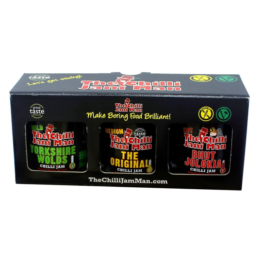 The Chilli Jam Man Mixed Box Set Of 3 Sweet Spicy Chilli Pepper Relish