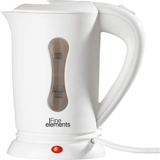 Fine Elements Small Dual Voltage 0.5L Electric Travel Kettle Travel Jug 2 Cups
