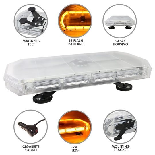 Amber Recovery Light Bar LED Flashing Beacon Lightbar Warning Strobe Van 600mm