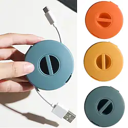 2pcs Round Wire Winder Box Portable Multifunctional Data Cable Storage Case Cable Container USB Charger Holder Wire Management Box Lightinthebox