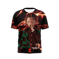 Inspired by Demon Slayer: Kimetsu no Yaiba Cosplay Cartoon Manga Back To School Print Harajuku Graphic Kawaii T-shirt For Men's Women's Adults' 3D Print 100% Polyester Lightinthebox