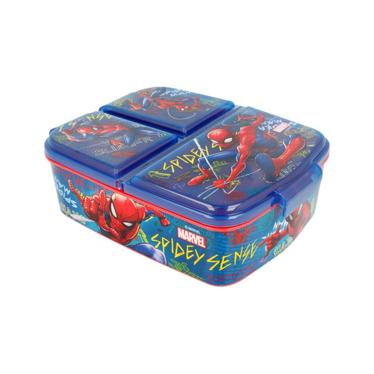 New Design Spiderman 3 Compartment Sandwich Lunch Box School Licenced Item