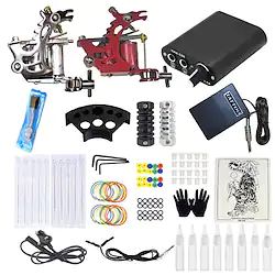 BaseKey Professional Tattoo Kit Tattoo Machine - 2 pcs Tattoo Machines, Professional Metal 16 W Coil Tattoo Machine Lightinthebox