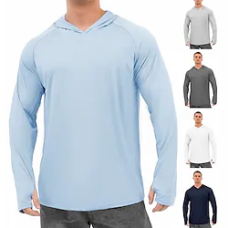 Men's UPF 50 Long Sleeve Sun Shirts UV Protection Hoodie Rash Guard Hiking Fishing Swim T Shirt Top Outdoor Sun Protection Breathable Quick Dry Lightweight Summer Blue Navy White Climbing Lightinthebox