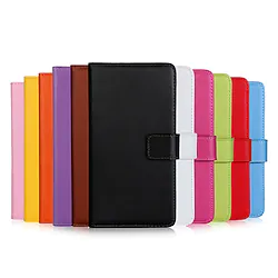Phone Case For Apple Full Body Case Leather Wallet Card iPhone SE 3 iPhone 13 Pro Max Mini iPhone 12 11 Pro Max XR X/XS iPhone 8/7 Plus Wallet Card Holder with Stand Solid Color Hard Genuine Leather Lightinthebox